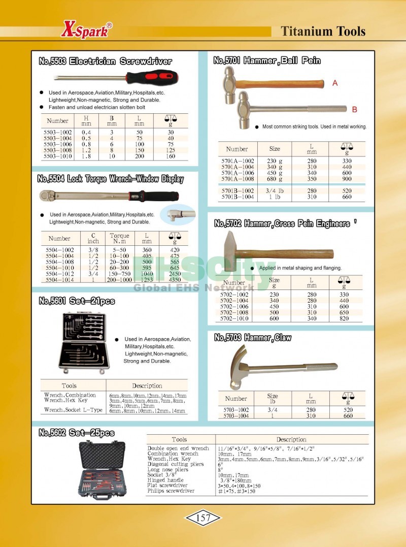 Non-Sparking, Non-Magnetic, Corrosion Resistant Tools by EHSCity EHSCity防爆、防磁、鈦合金、特種工具大全》_頁面_160